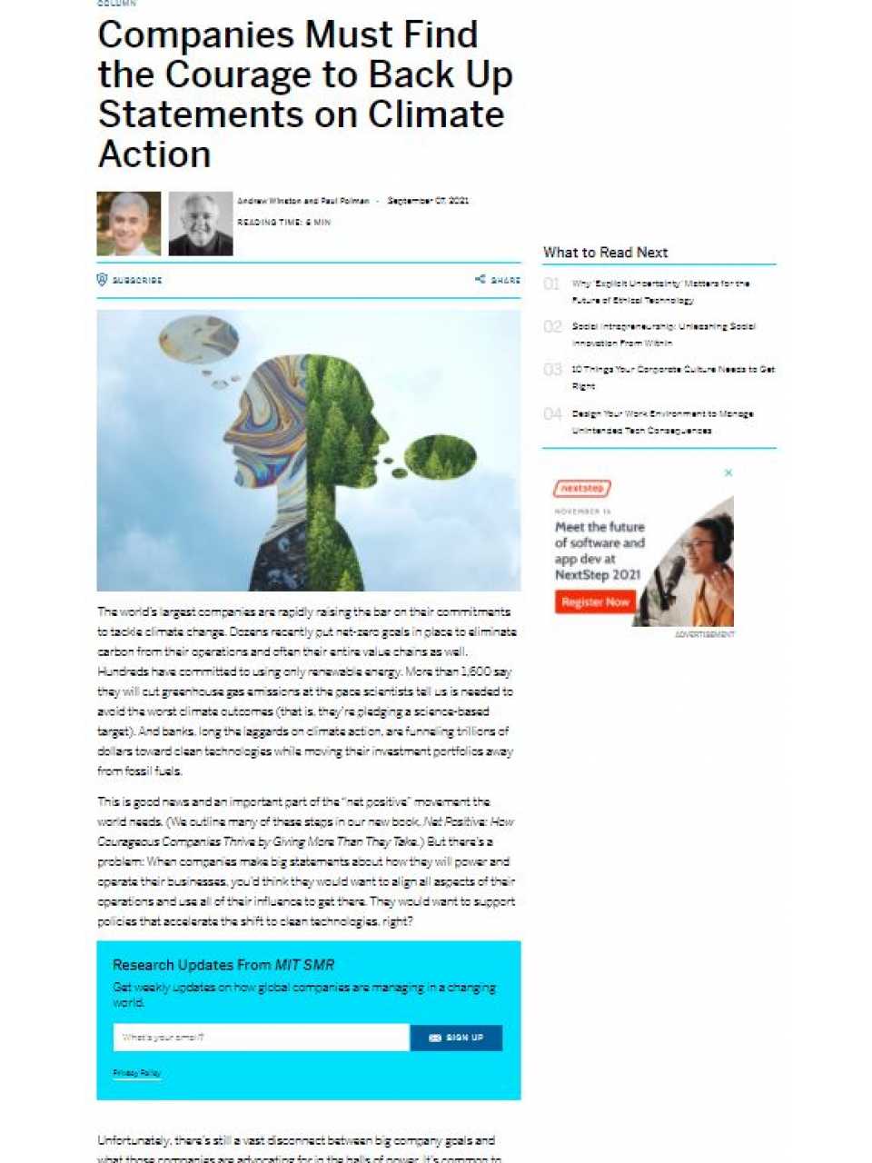 Companies must find the courage to back up statements on climate action