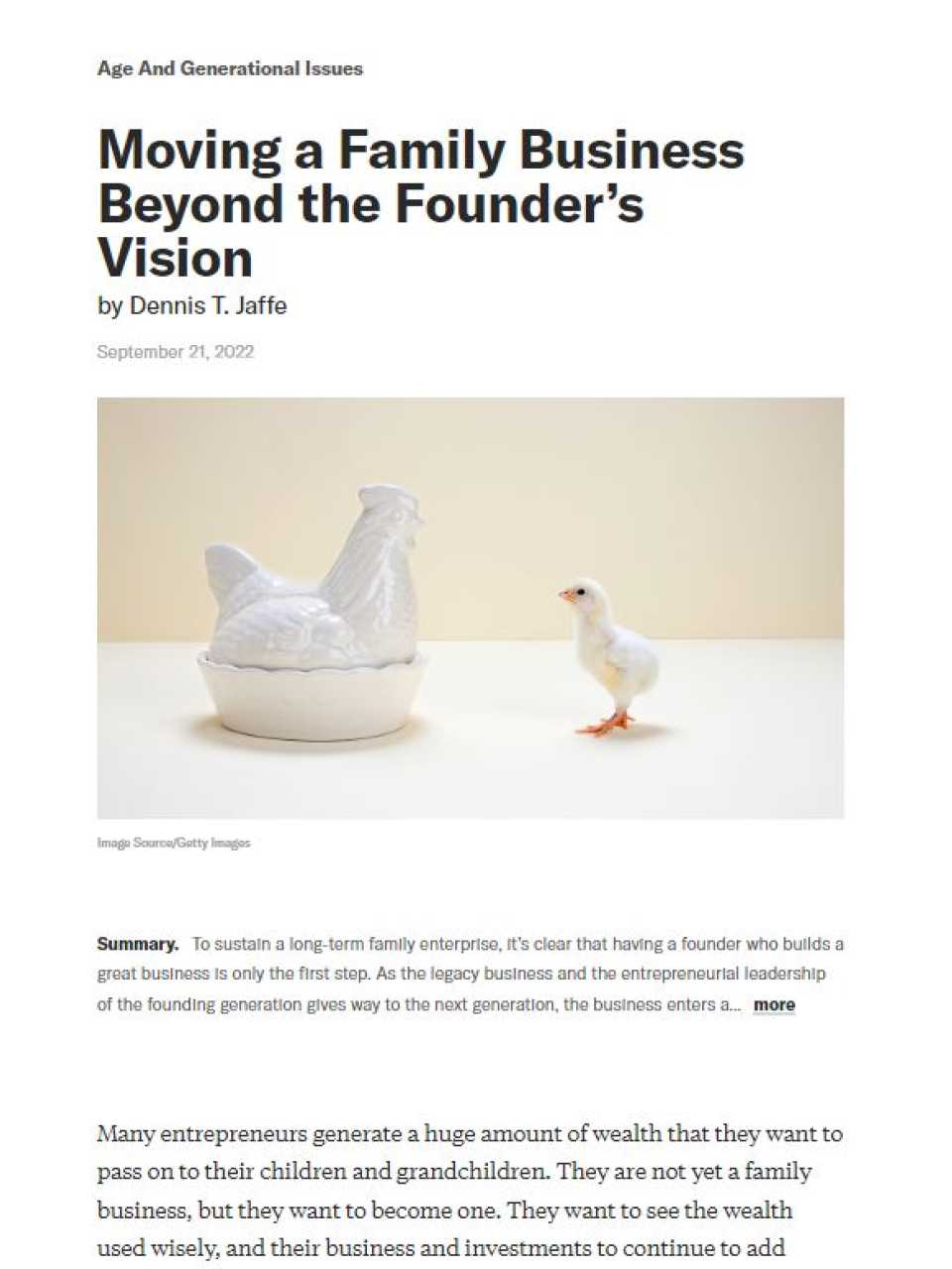 Moving a family business beyond the founder’s vision