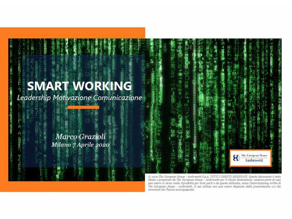 Smart Working. Leadership Motivazione Comunicazione