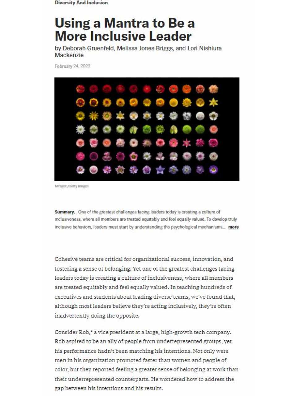 Using a Mantra to Be a More Inclusive Leader