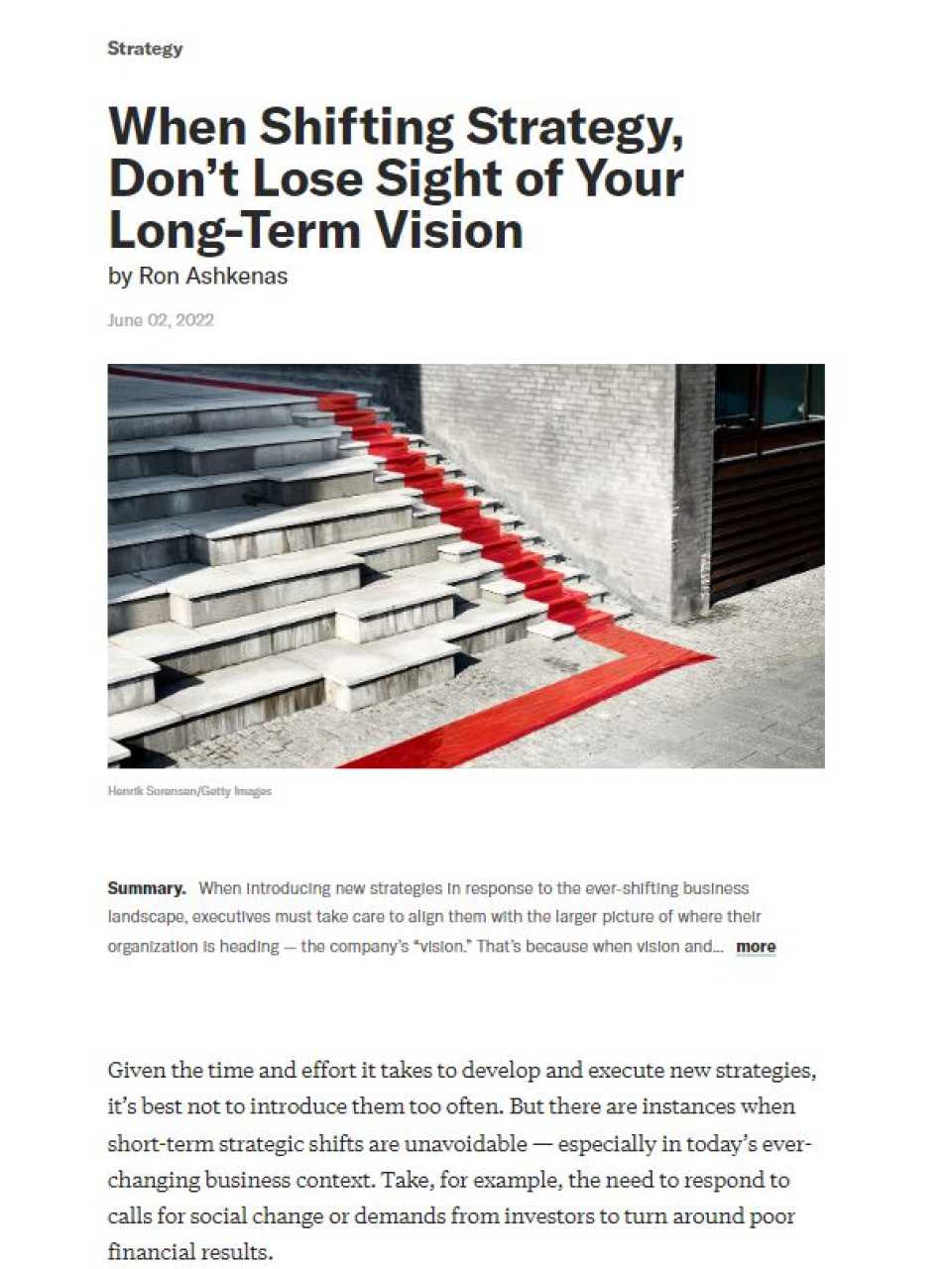 When shifting strategy, don’t lose sight of your long-term vision