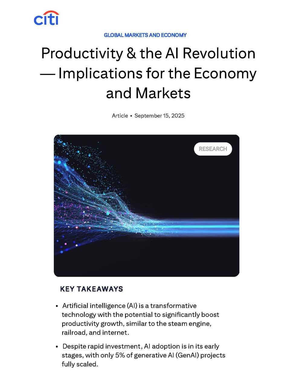 Productivity & the AI revolution - Implications for the economy and markets