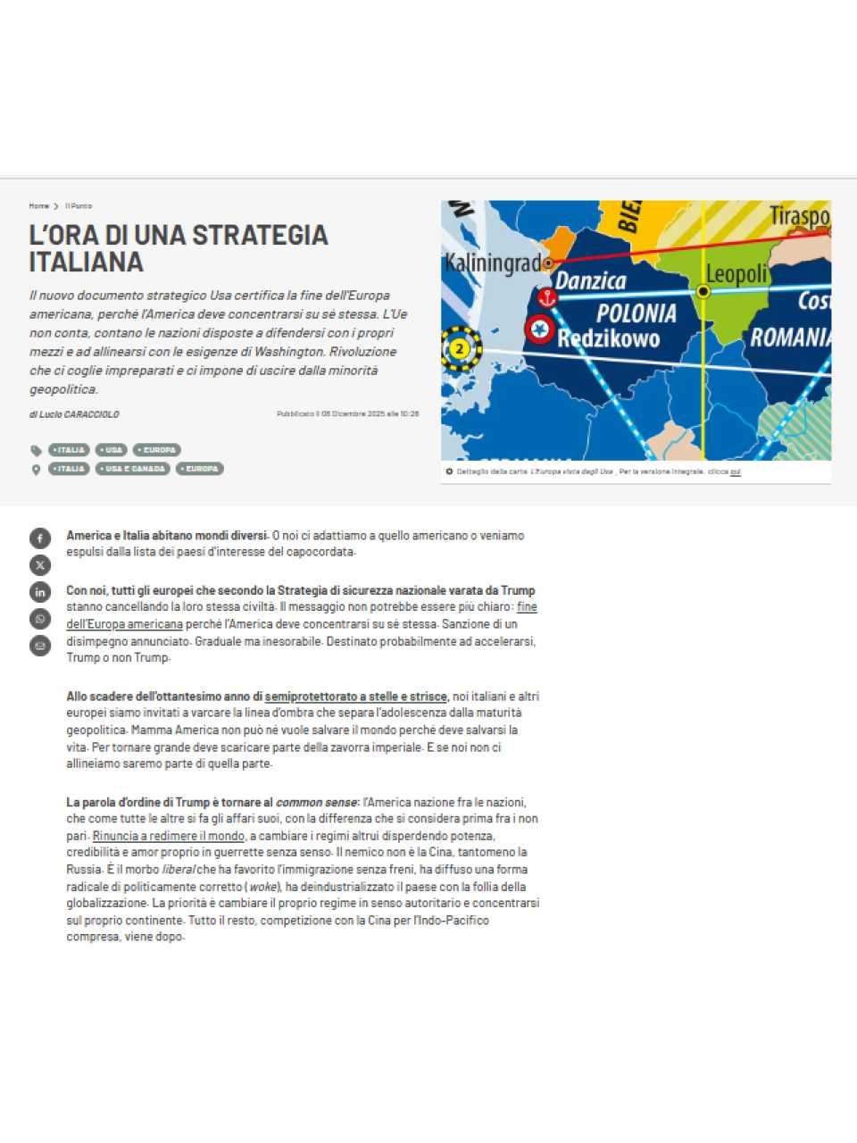 L’ora di una strategia italiana