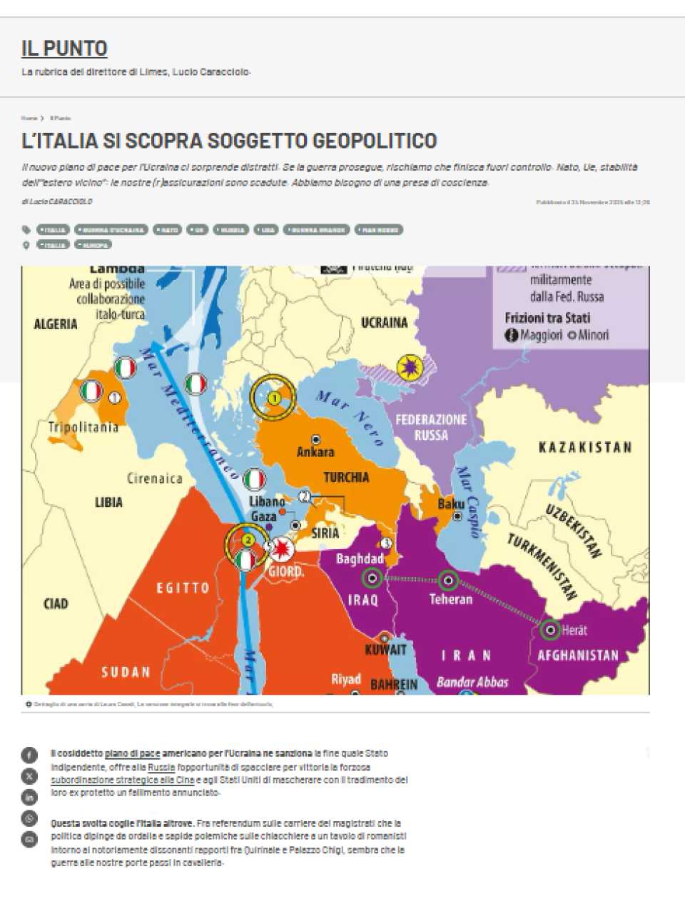 L’Italia di scopra soggetto geopolitico