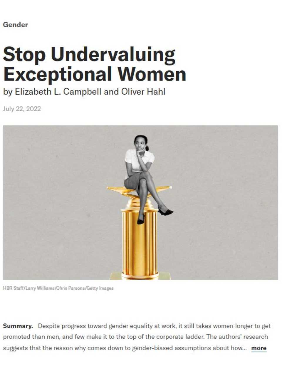 Stop undervaluing exceptional women