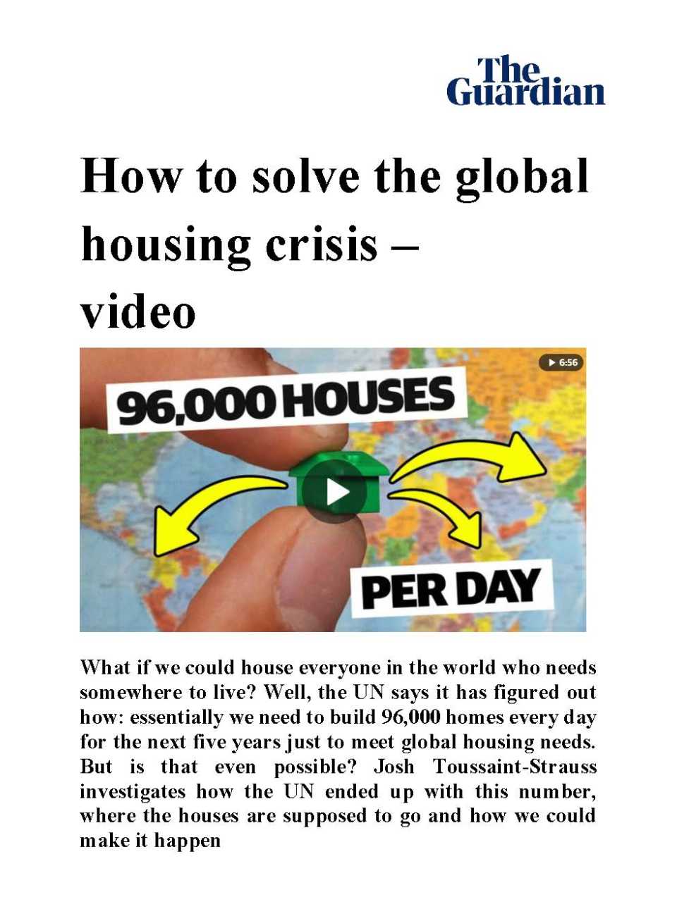 How to solve the global housing crisis