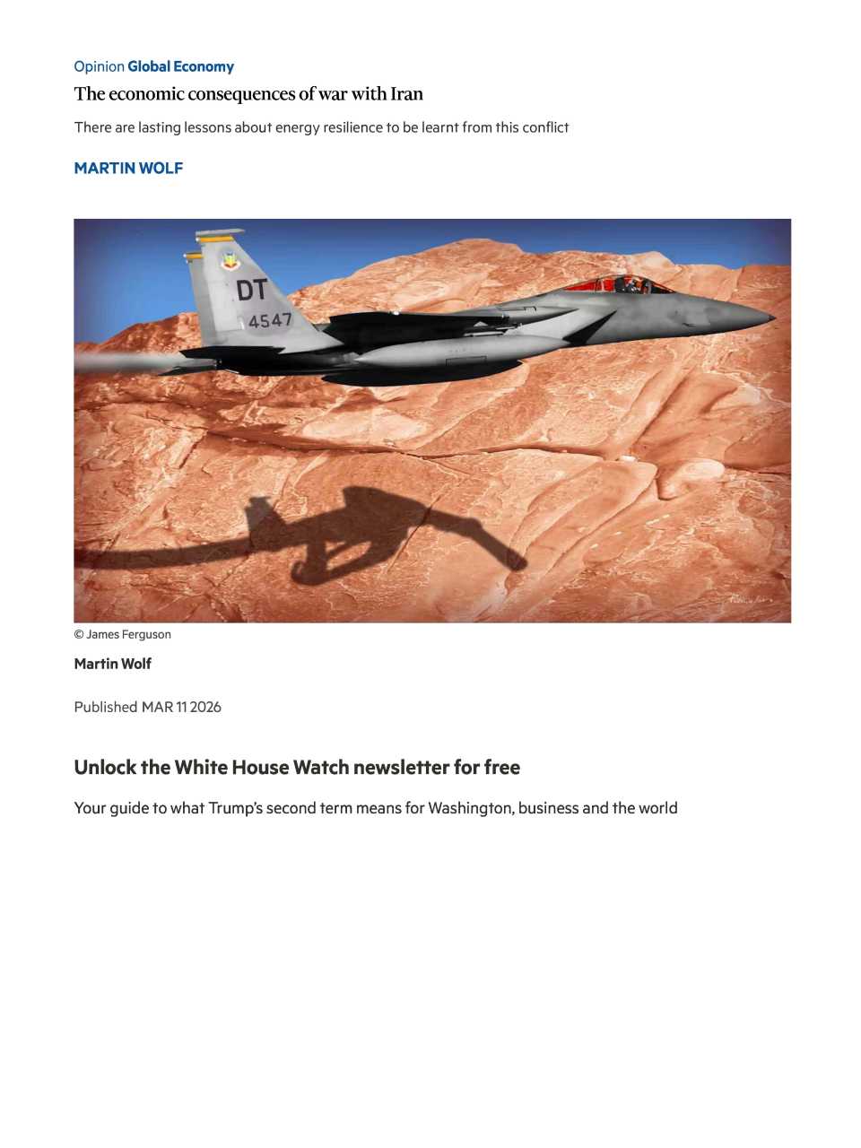 The economic consequences of war with Iran