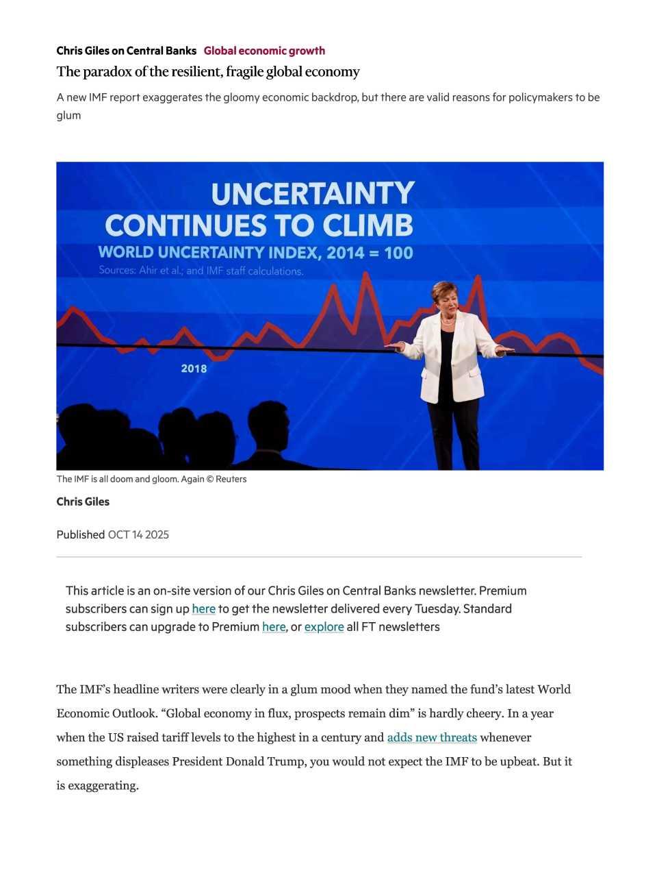 The paradox of the resilient, fragile global economy