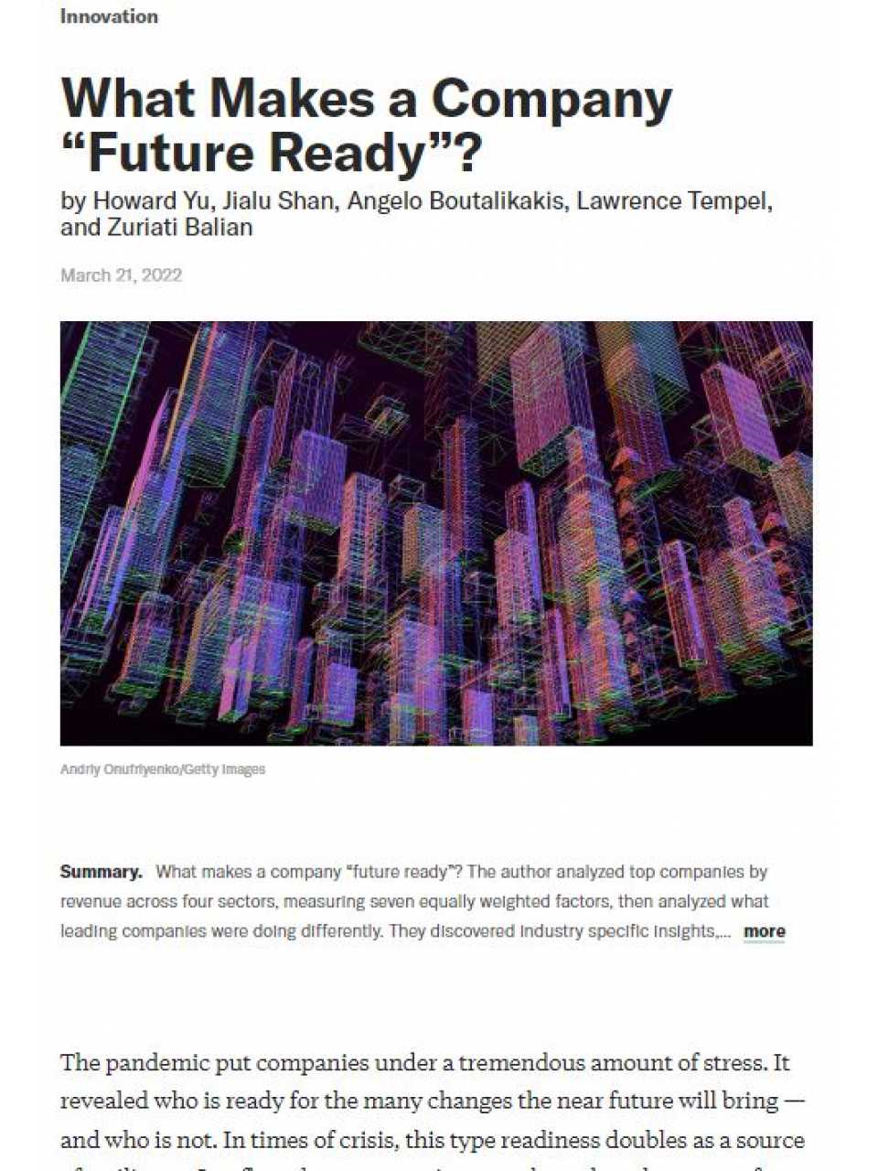 What makes a company “future ready”?